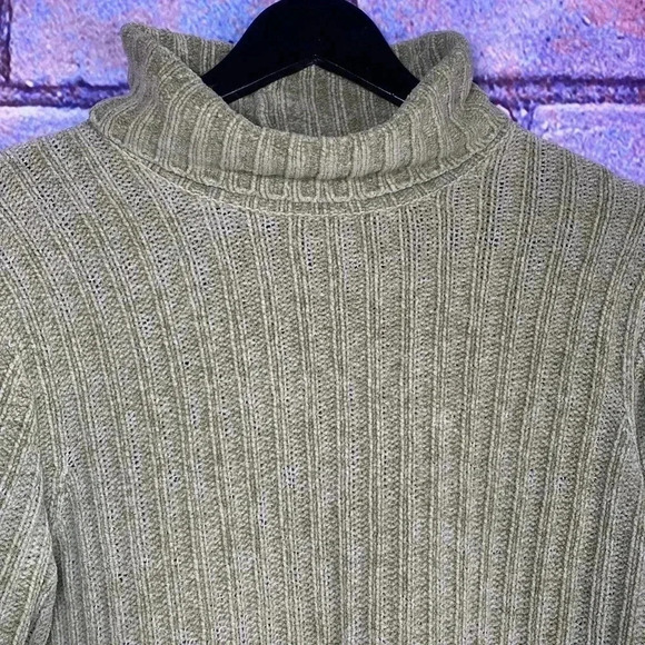Crew Sweater Turtle Neck Large Pullover Women's Knit Size Sleeve Green - Picture 4 of 7